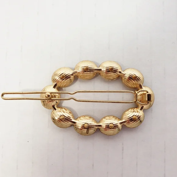 Topaz-Color Rhinestone Barrette - Picture 3 of 6